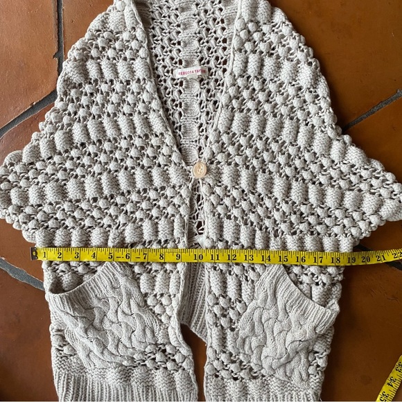 Rebecca Taylor Womens Cotton Wool Sleeveless Buttoned Sweater Vest Beige XS / S - Picture 11 of 11